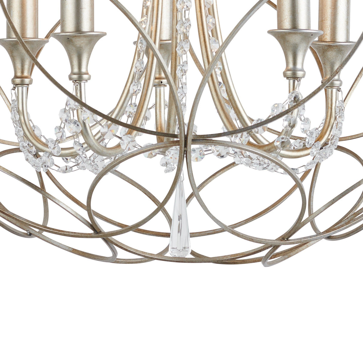 Celine 61cm Sphere 5 Light Crystal Chandelier - Aged Silver