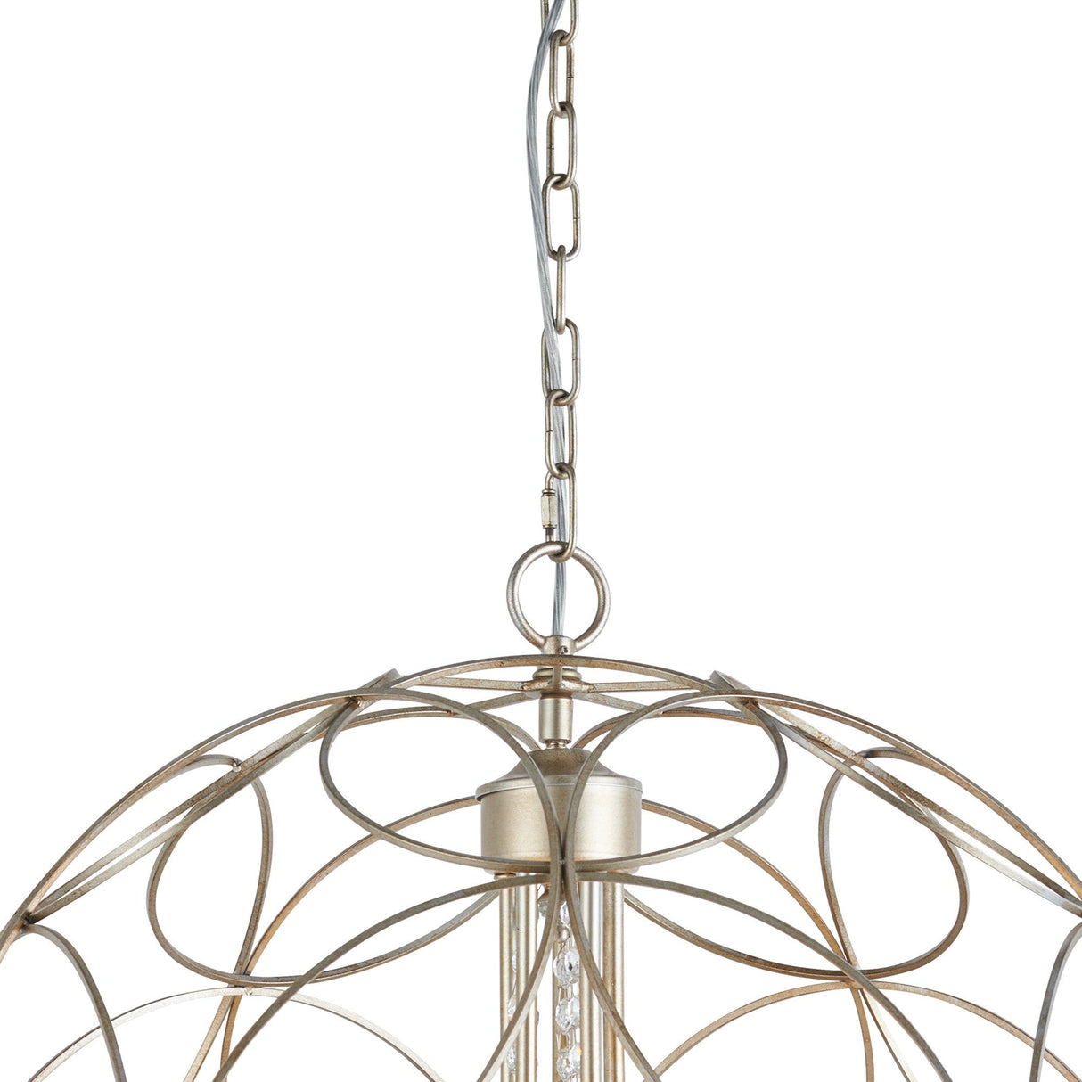 Celine 61cm Sphere 5 Light Crystal Chandelier - Aged Silver