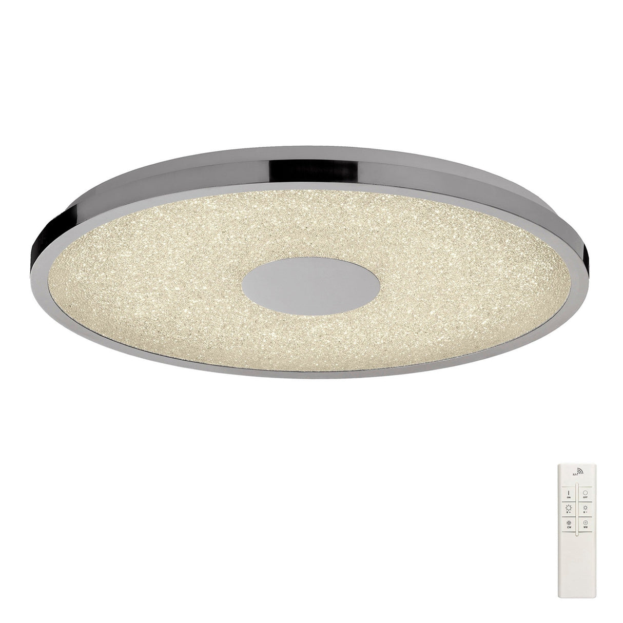 Centara CCT LED Flush Ceiling Light With Remote Control - Chrome