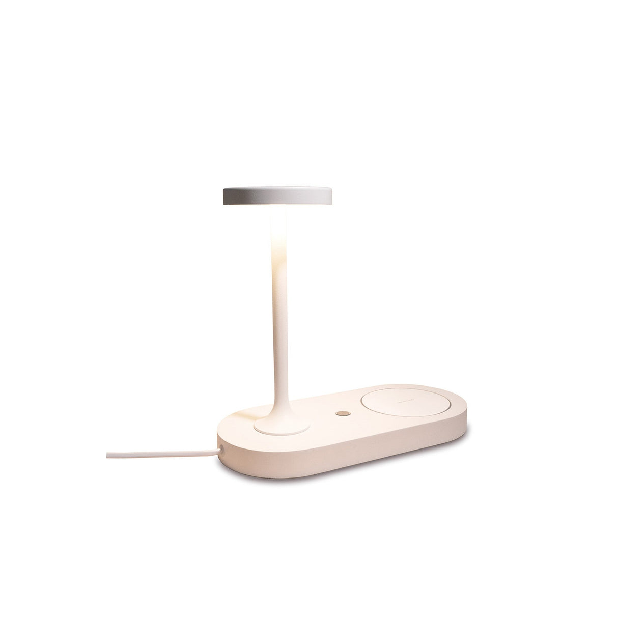 Ceres LED Table Lamp With Mobile Phone Charger & USB Charger - White