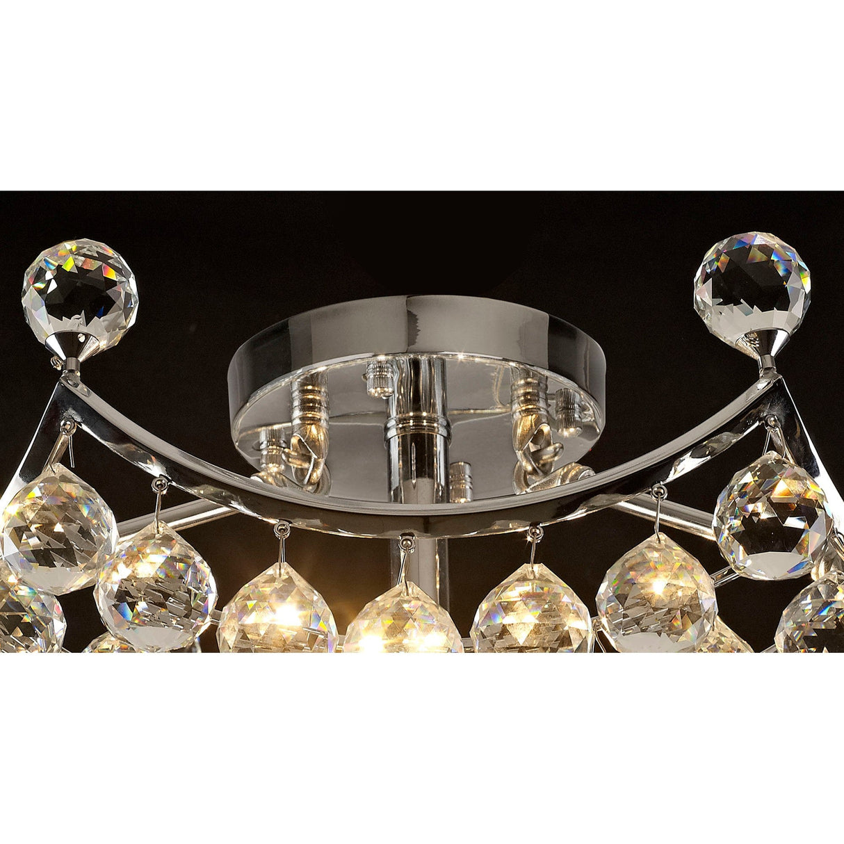 Cesto 6 Light Crystal Semi-Flush Ceiling Light - Polished Chrome