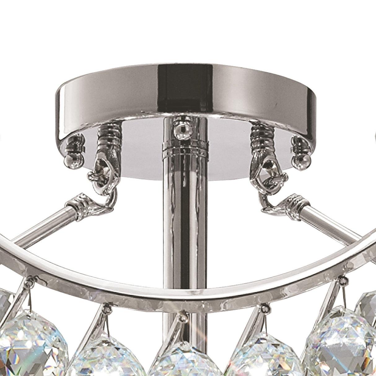 Cesto 6 Light Crystal Semi-Flush Ceiling Light - Polished Chrome