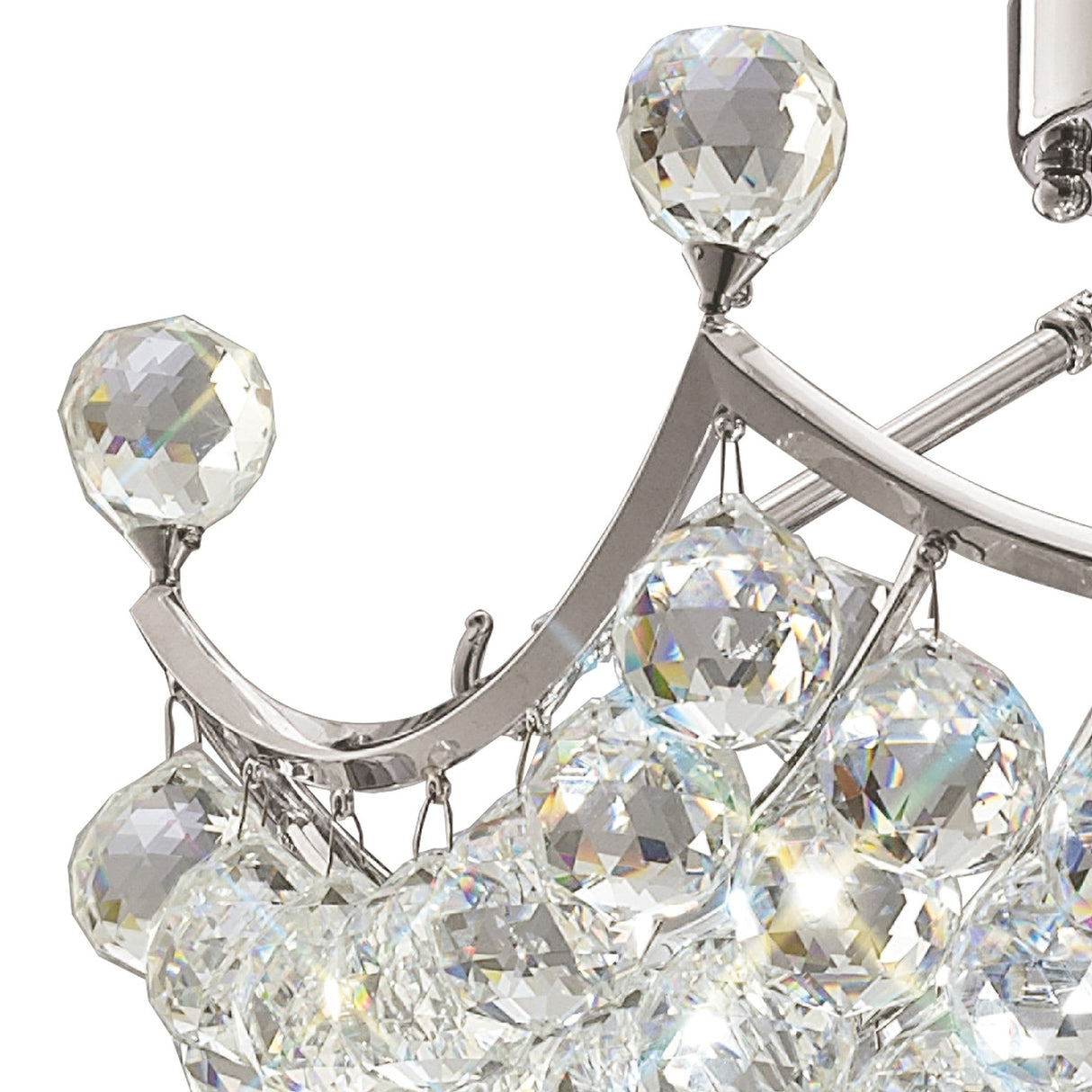 Cesto 6 Light Crystal Semi-Flush Ceiling Light - Polished Chrome