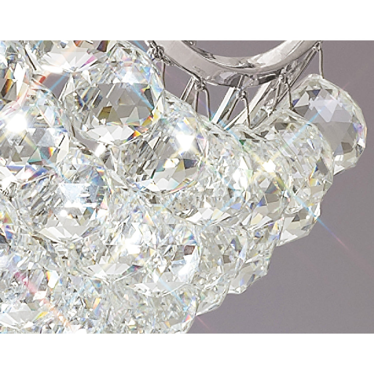 Cesto 6 Light Crystal Semi-Flush Ceiling Light - Polished Chrome