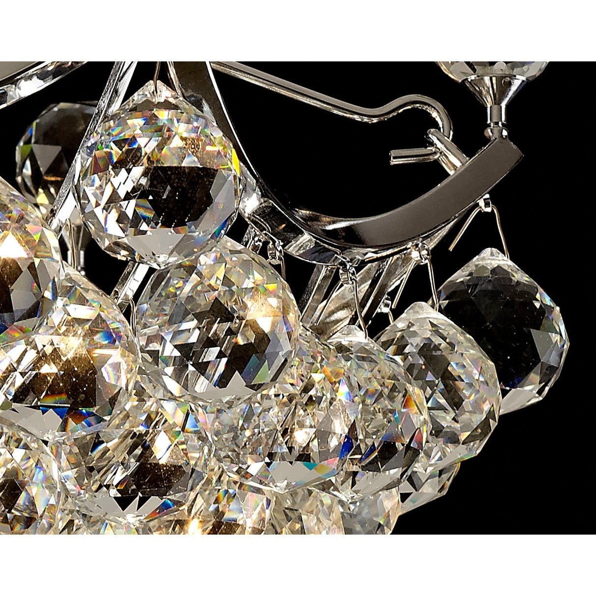Cesto 4 Light Crystal Semi-Flush Ceiling Light - Polished Chrome