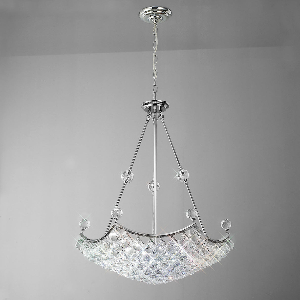 Cesto 60cm 10 Light Crystal Chandelier - Polished Chrome