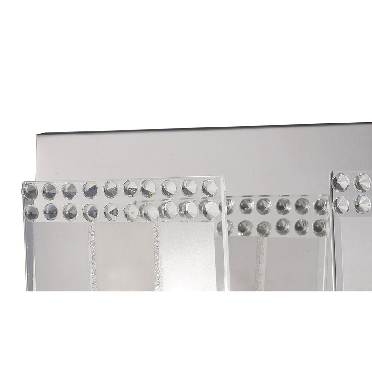 Charis 2 Light Glass & Crystal Wall Light With Switch - Chrome