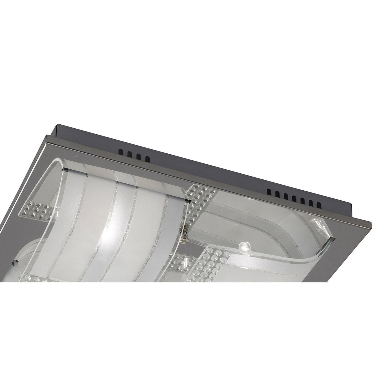 Charis 4 Light Glass Crystal Flush Ceiling Light - Polished Chrome