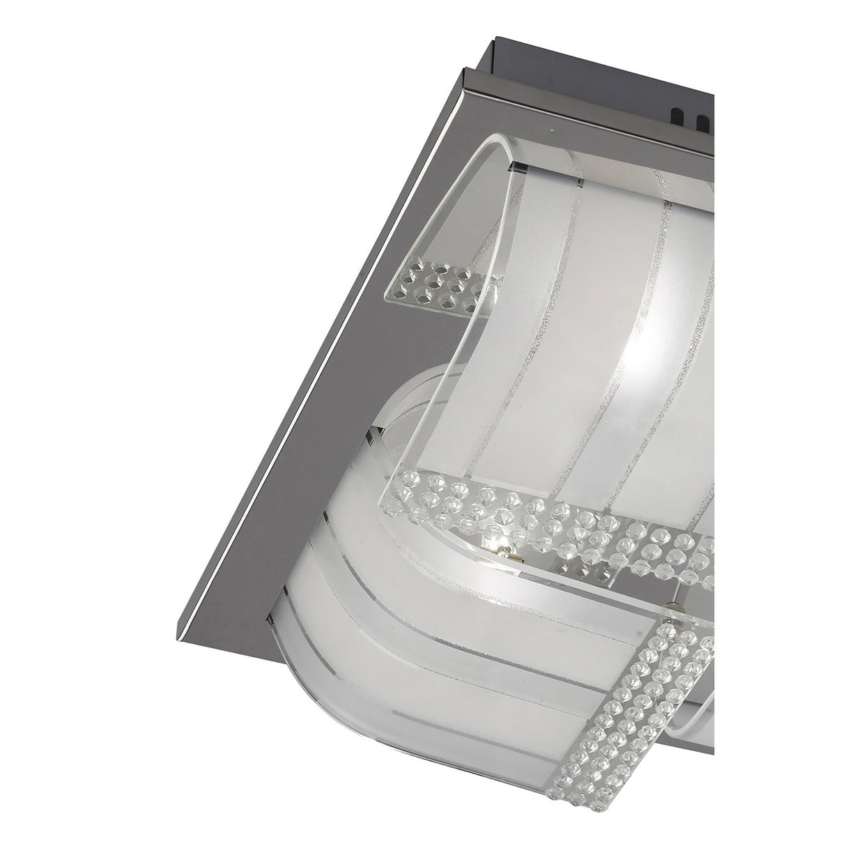 Charis 4 Light Glass Crystal Flush Ceiling Light - Polished Chrome