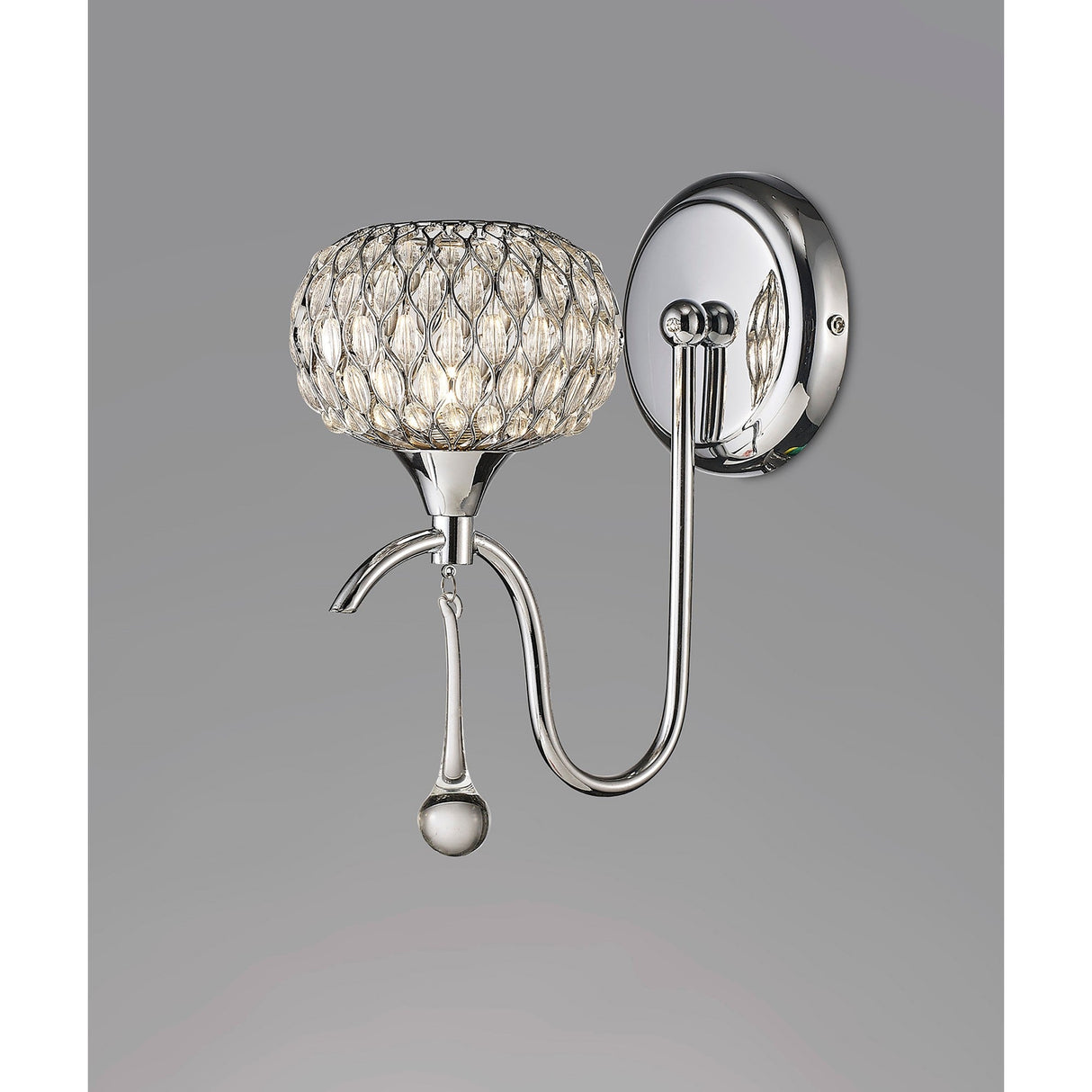 Chelsie 1 Light Beaded Glass Wall Light - Chrome