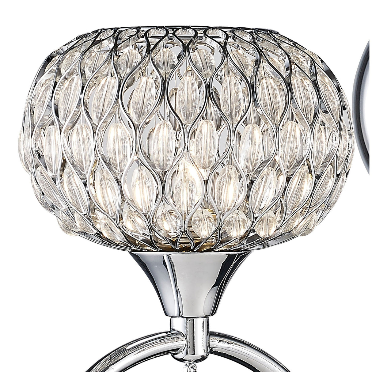 Chelsie 2 Light Beaded Glass Wall Light - Chrome