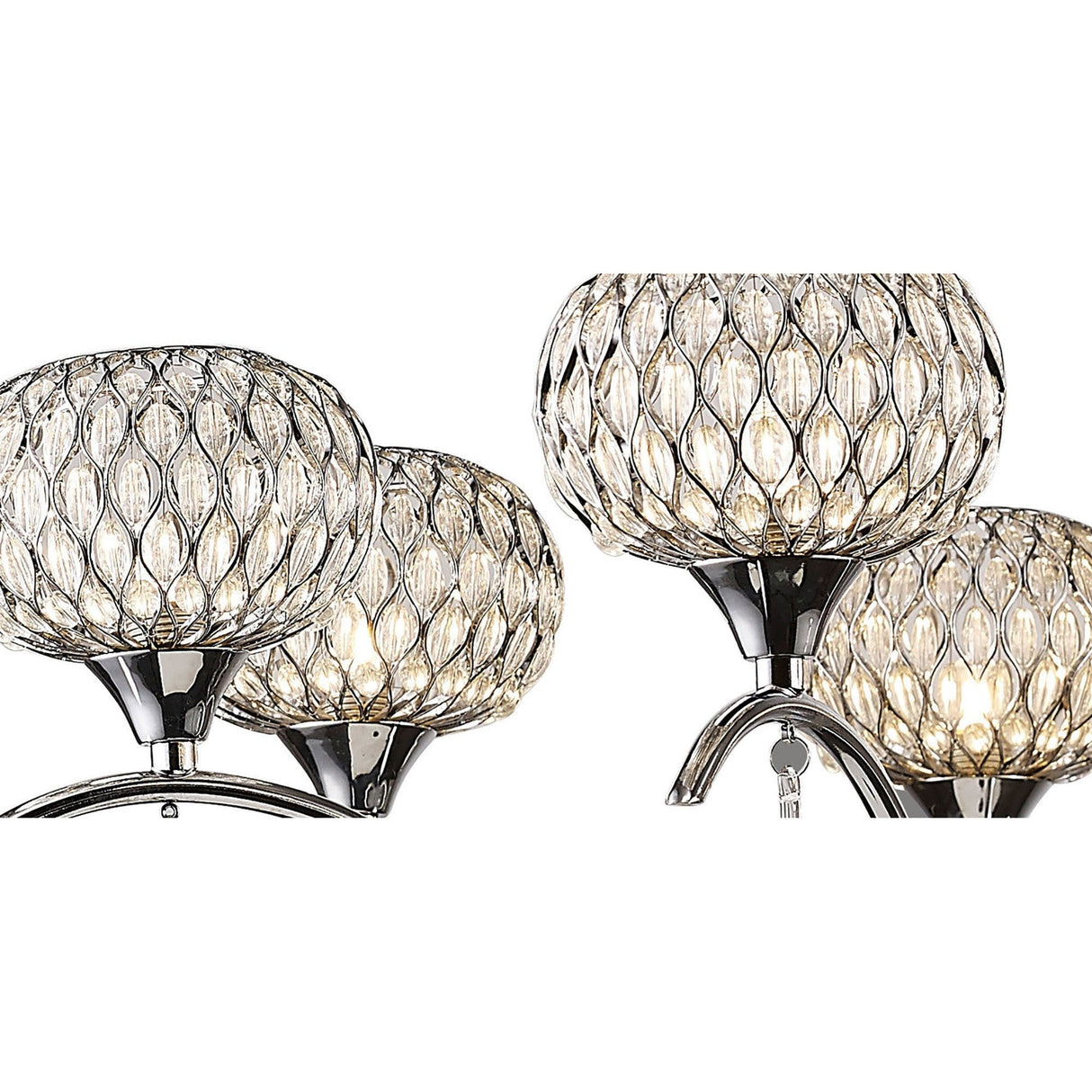 Chelsie 78cm 8 Light Clear Beaded Glass Chandelier - Polished Chrome