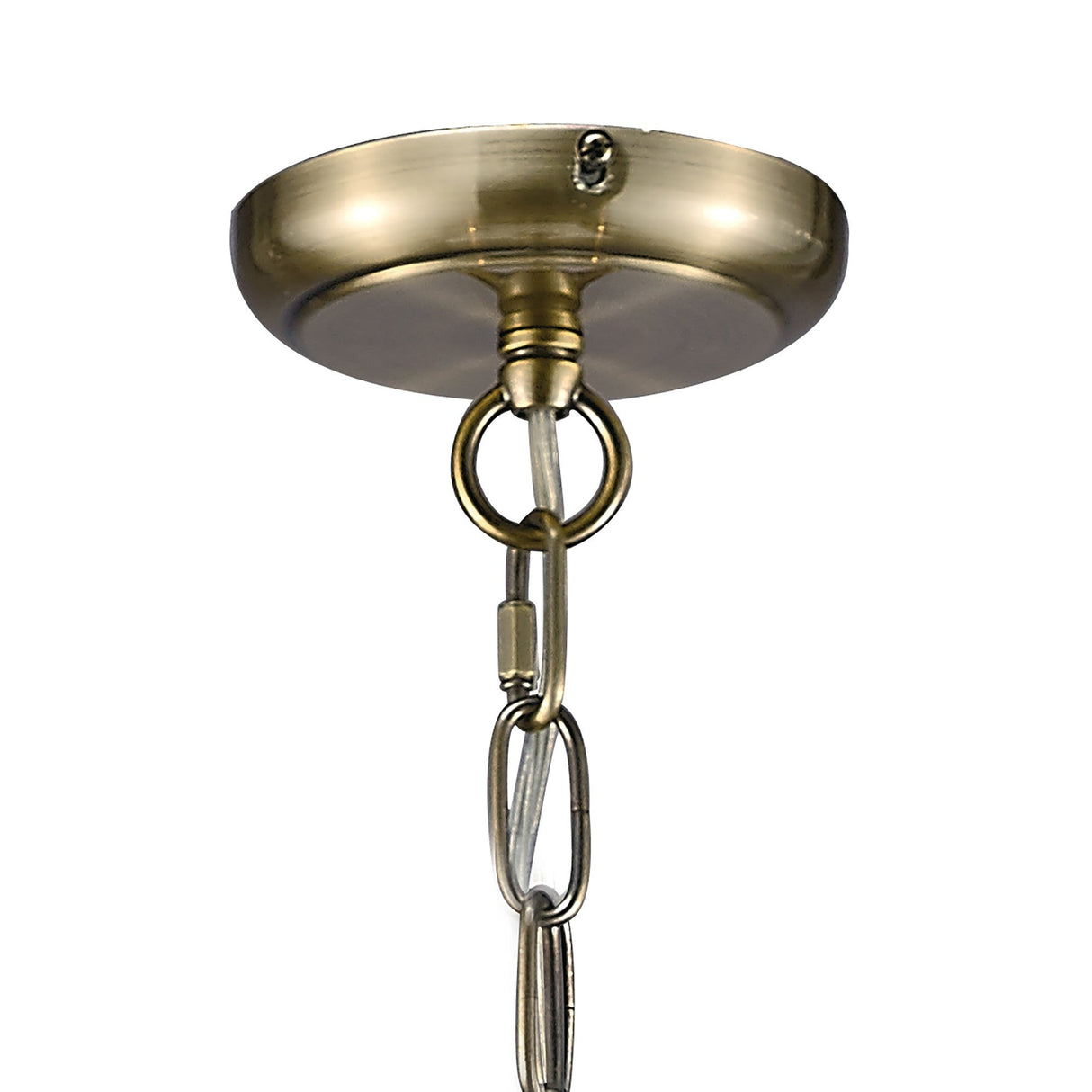 Chelsie 56cm 3 Light Clear Beaded Glass Chandelier - Antique Brass