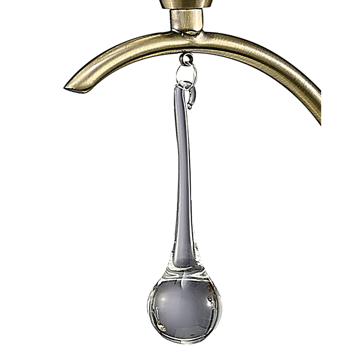 Chelsie 56cm 3 Light Clear Beaded Glass Chandelier - Antique Brass