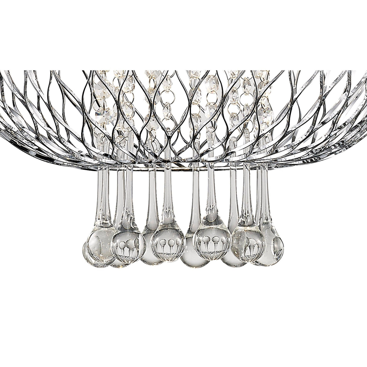 Chelsie 38cm 1 Light Beaded Glass Pendant Light - Polished Chrome