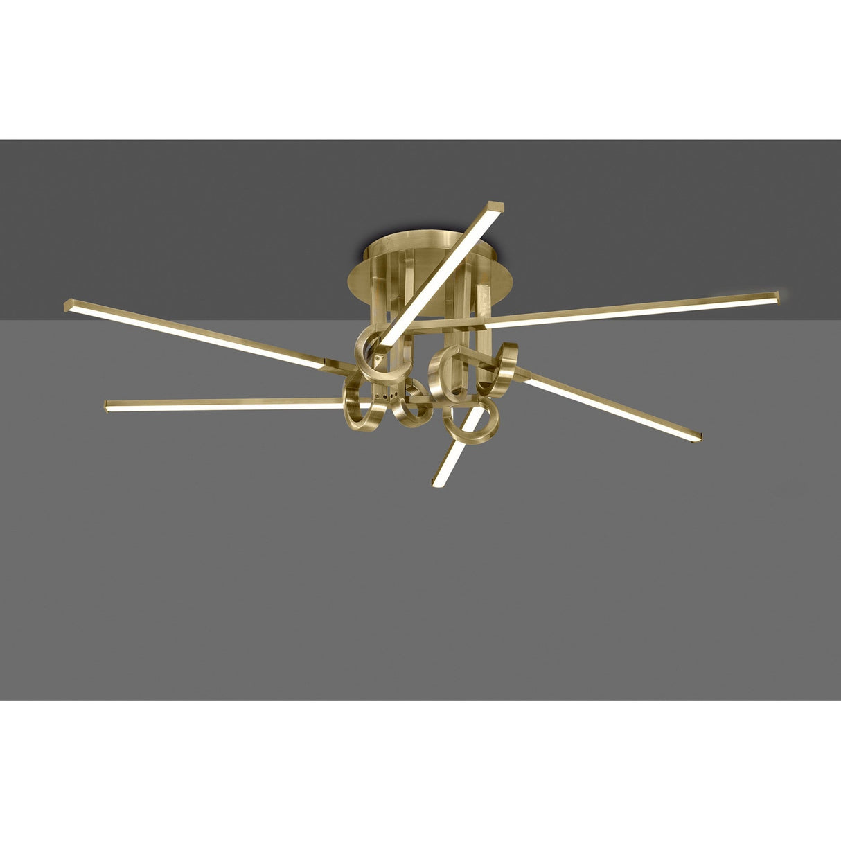Cinto Semi-Flush Ceiling Light 42W 3000K - Antique Brass