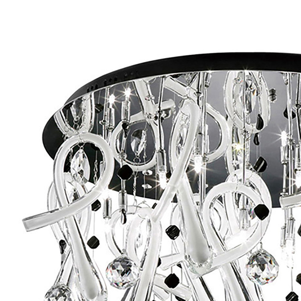 Class 20 Light Glass Crystal Semi-Flush Ceiling Light - Polished Chrome