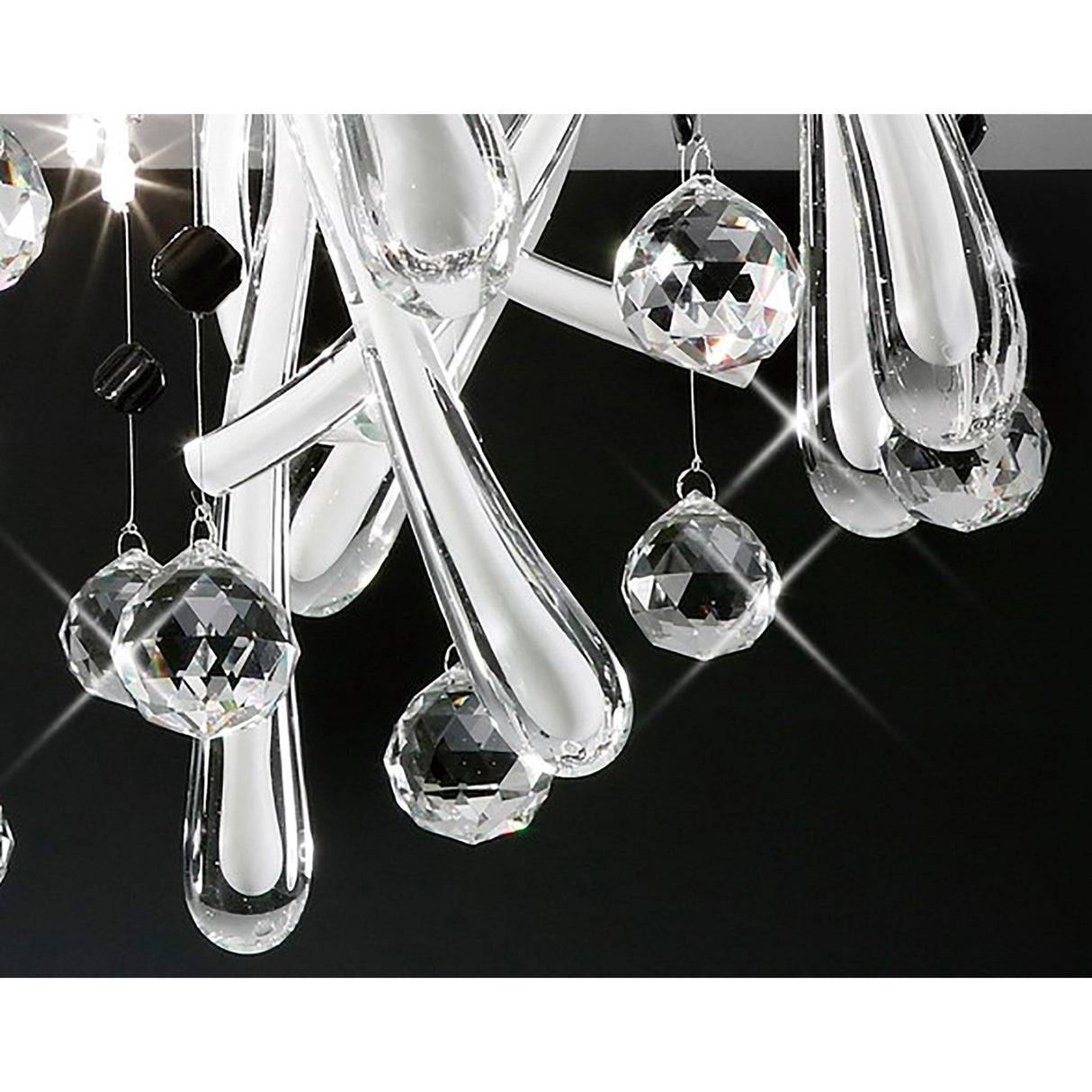 Class 20 Light Glass Crystal Semi-Flush Ceiling Light - Polished Chrome