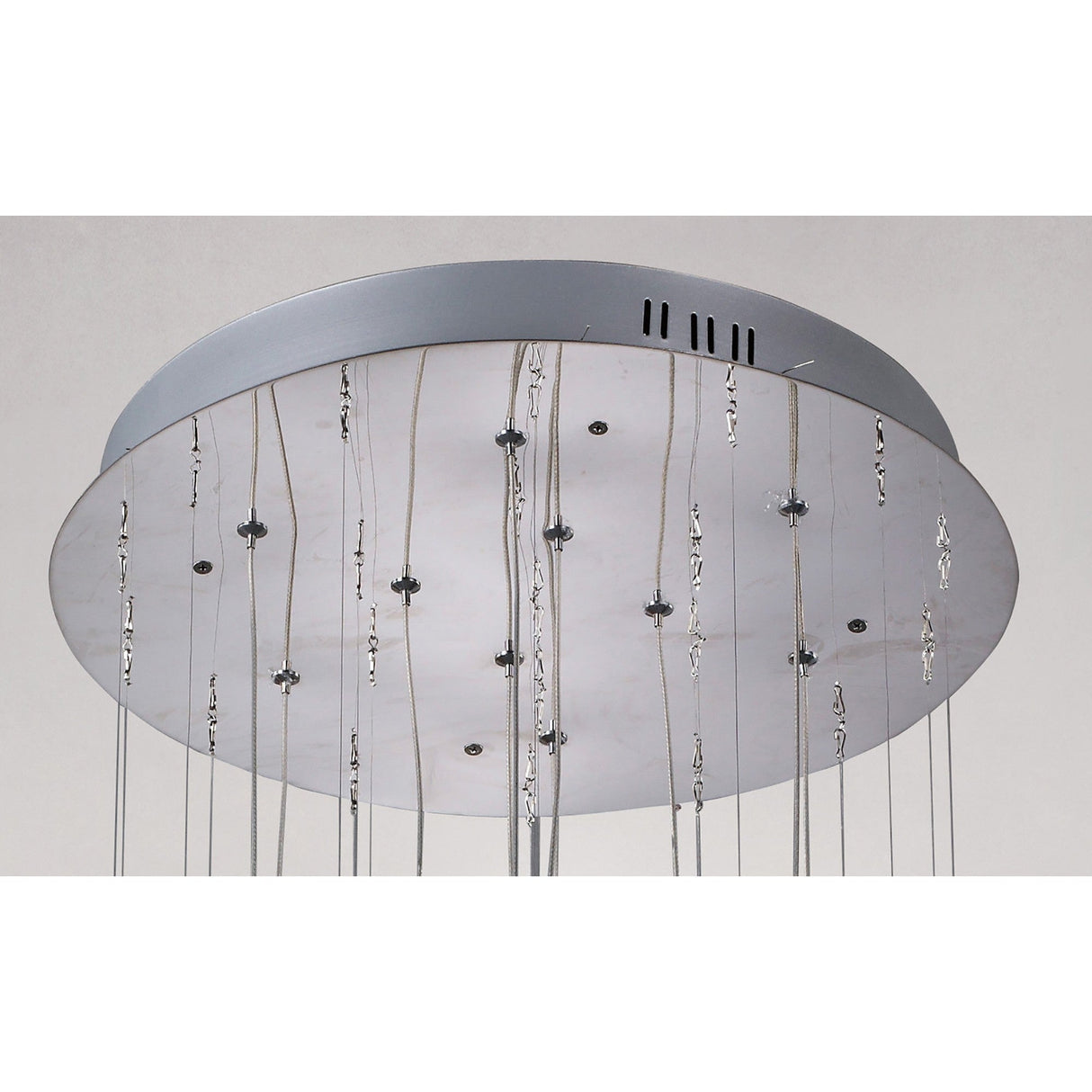 Class 10 Light Round Glass & Crystal Cluster Pendant Light - Chrome & Black
