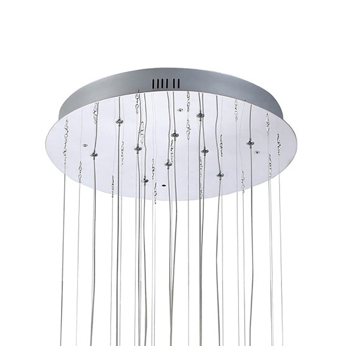 Class 10 Light Round Glass & Crystal Cluster Pendant Light - Chrome & White