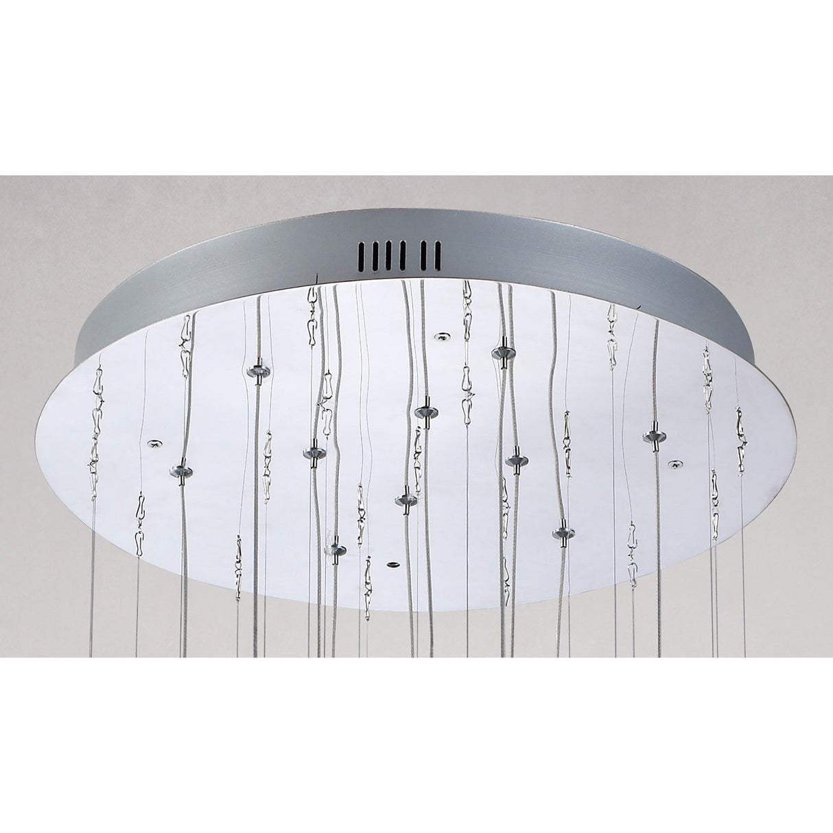 Class 10 Light Round Glass & Crystal Cluster Pendant Light - Chrome & White