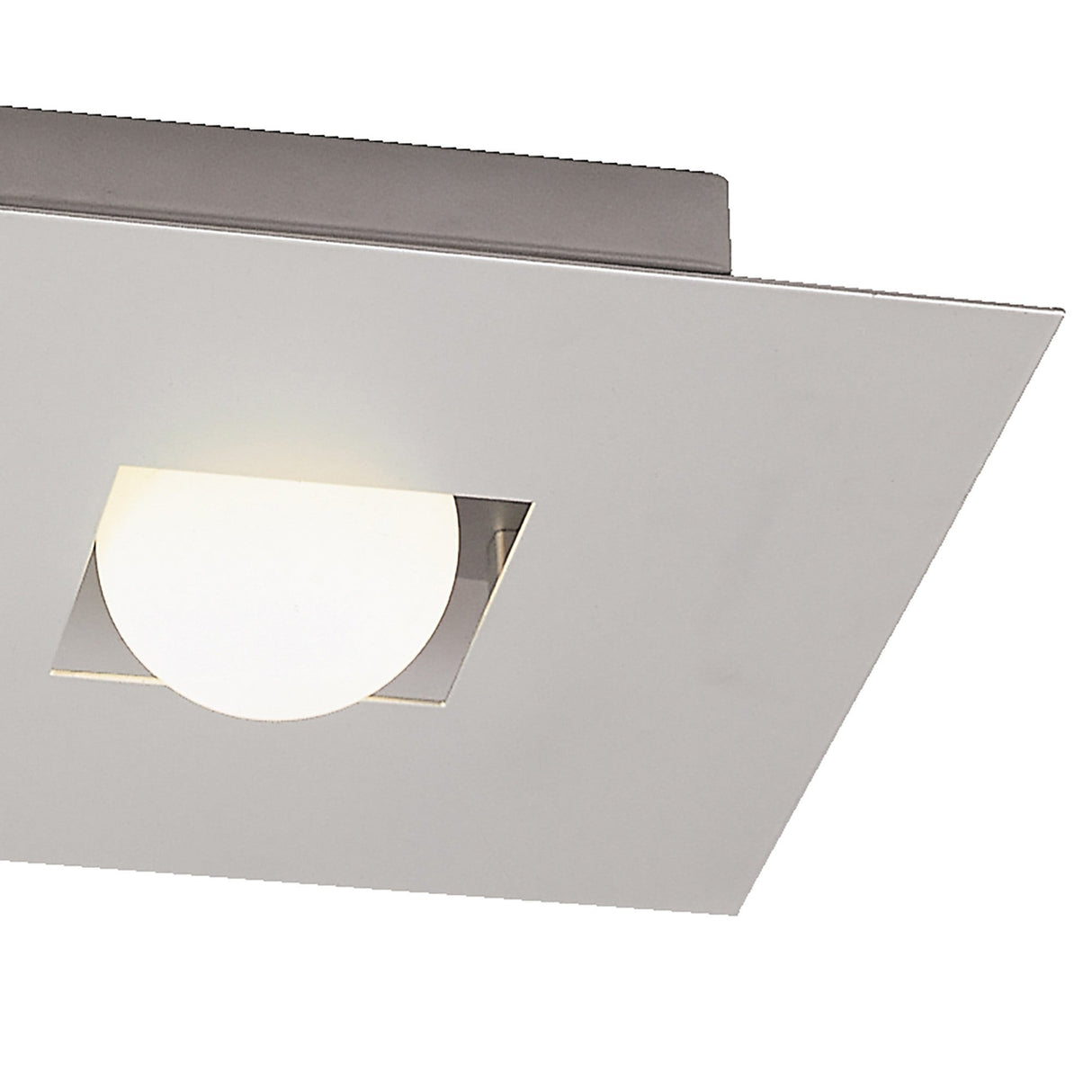 Cocoon 2 Light Frosted Glass Flush Ceiling - Silver