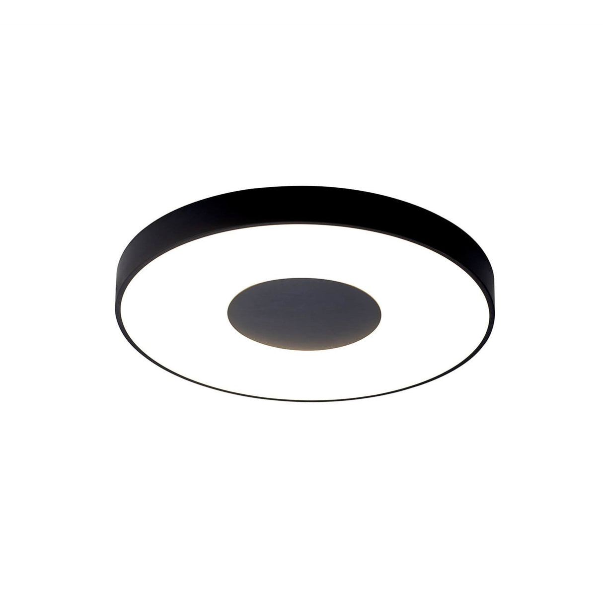 Coin Medium Round CCT LED Flush Ceiling Light With Remote Control - Black