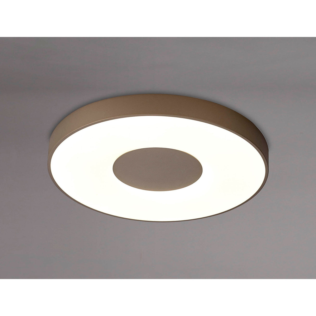 Coin Large Round CCT LED Flush Ceiling Light With Remote Control - Sand Brown