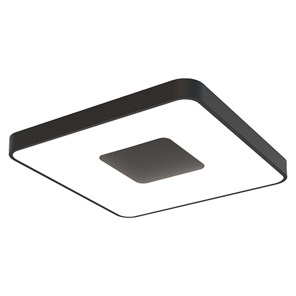 Coin Large Square CCT LED Flush Ceiling Light With Remote Control - Black
