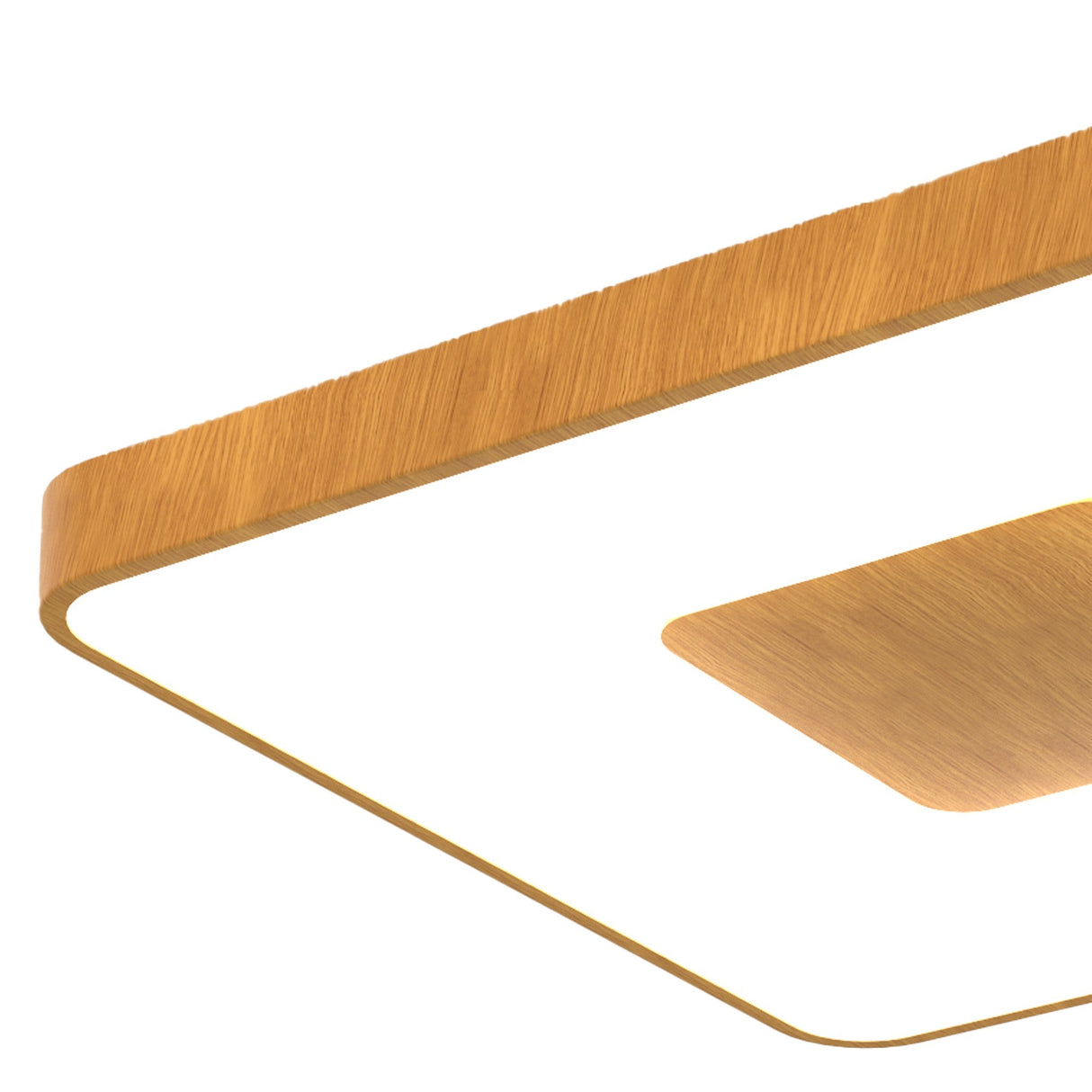 Coin Large Square CCT LED Flush Ceiling Light With Remote Control - Brown