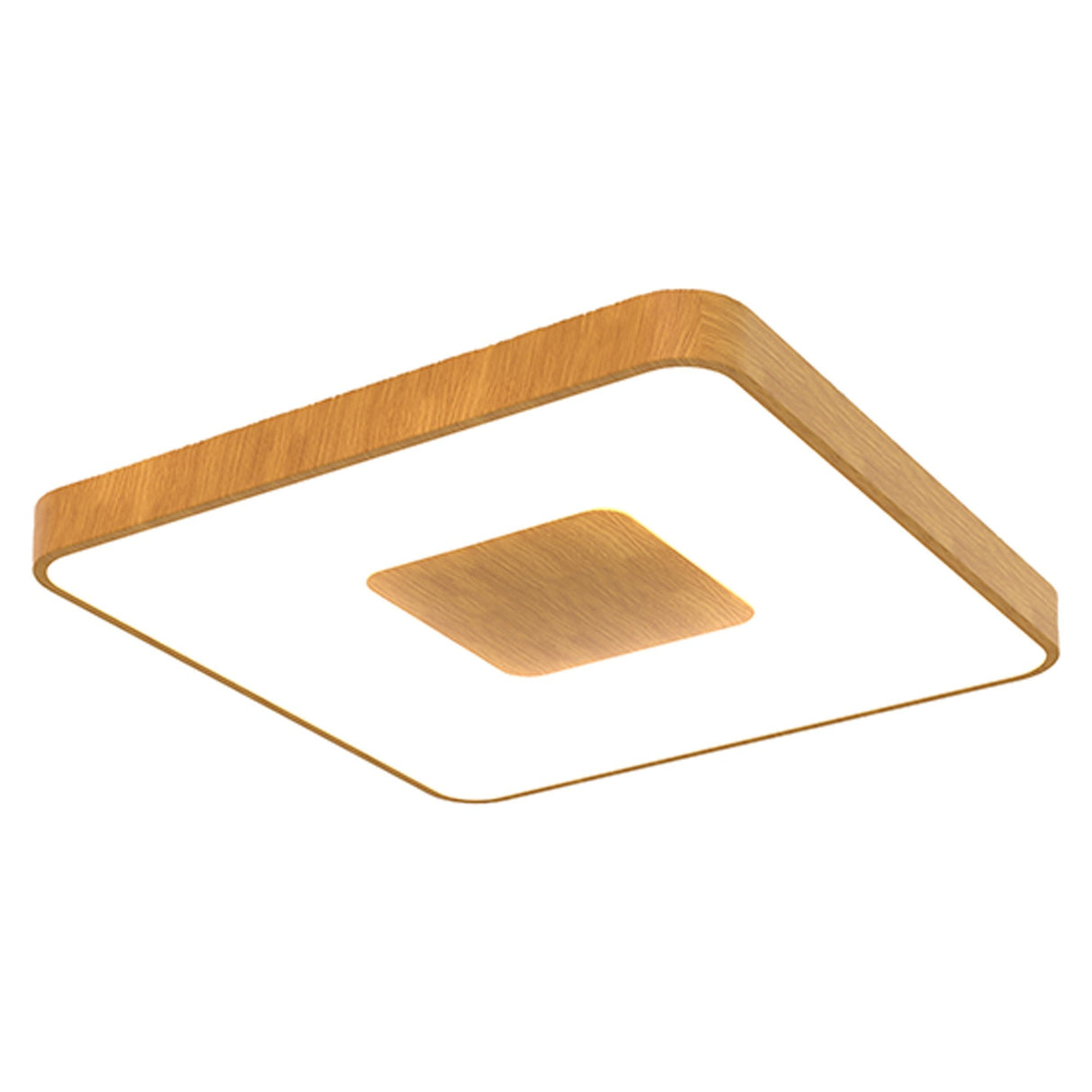 Coin Large Square CCT LED Flush Ceiling Light With Remote Control - Brown