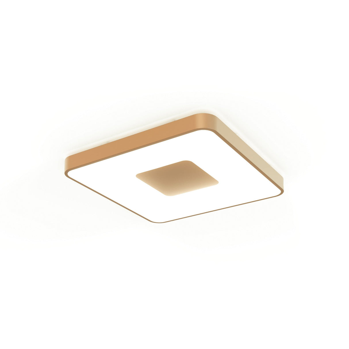 Coin Large Square CCT LED Flush Ceiling Light With Remote Control - Gold