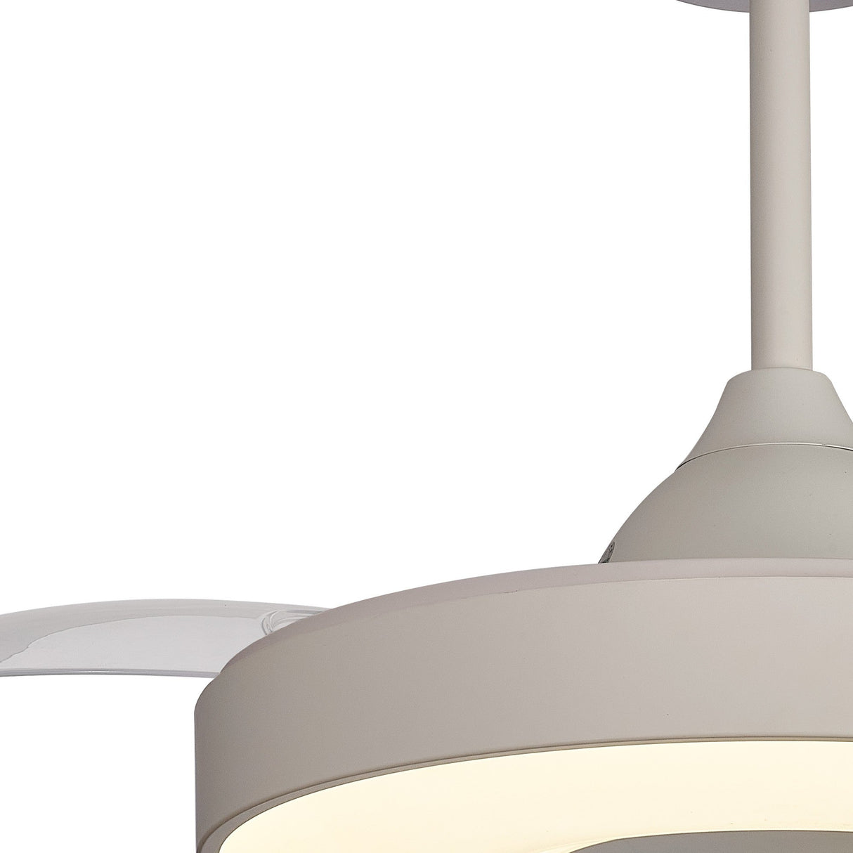 Coin Air CCT Dimmable LED Ceiling Retractable Fan Light With Remote & APP Control - White