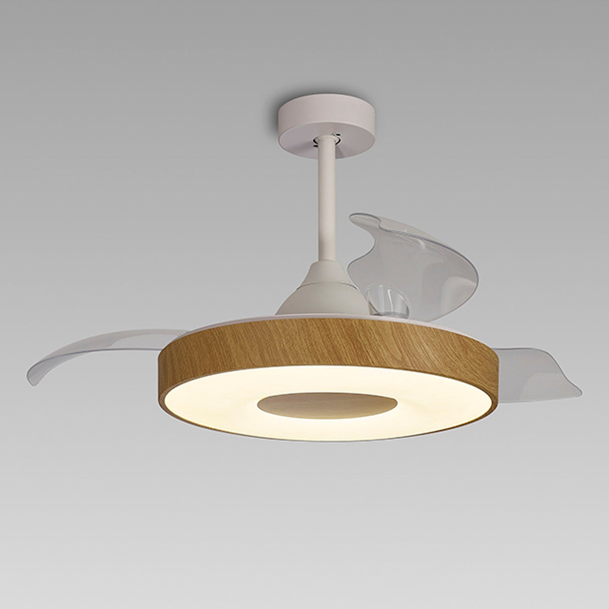 Coin Air CCT Dimmable LED Ceiling Retractable Fan Light With Remote & APP Control - Brown