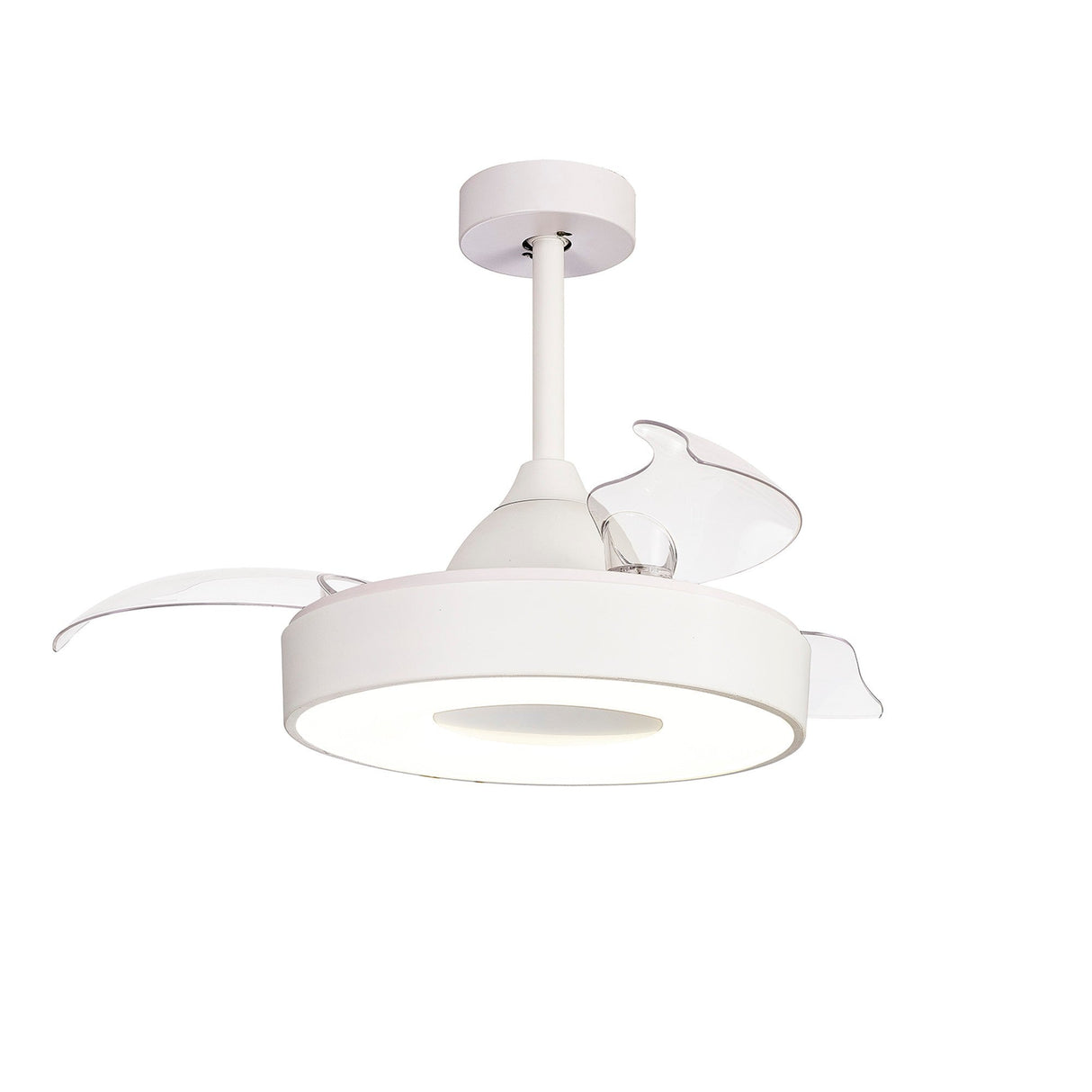 Coin Air CCT Dimmable LED Ceiling Retractable Fan Light With Remote & APP Control - White