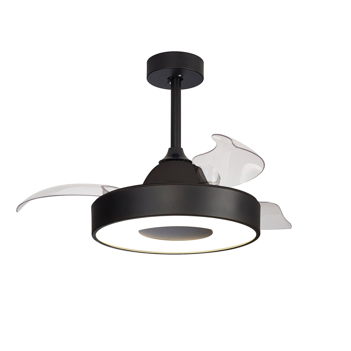 Coin Air CCT Dimmable LED Ceiling Retractable Fan Light With Remote & APP Control - Black