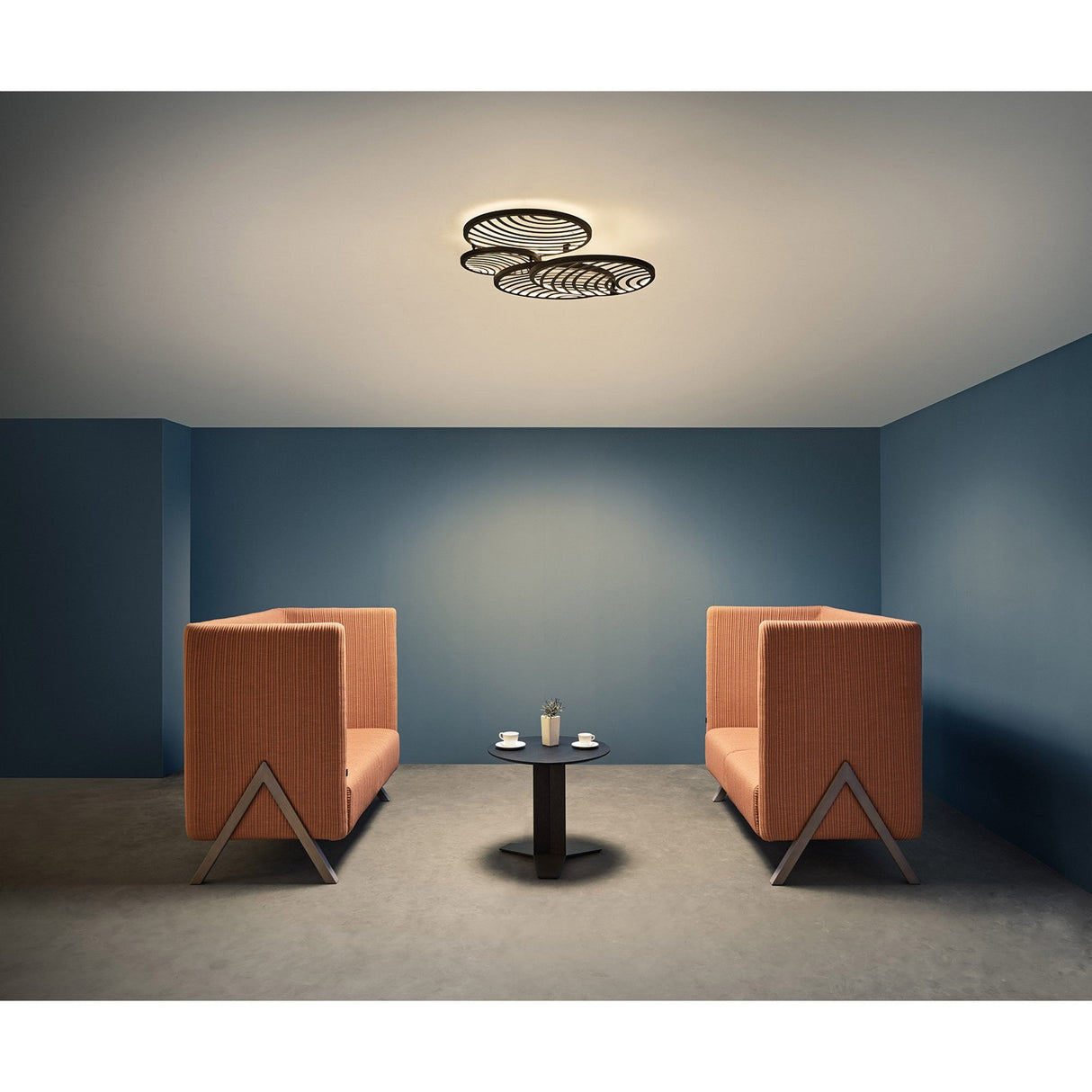 Collage 4 Ring LED Semi-Flush Ceiling Light 60W 3000K - Black