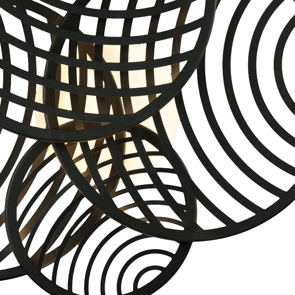 Collage 4 Ring LED Semi-Flush Ceiling Light 60W 3000K - Black