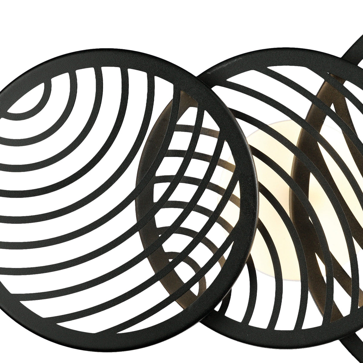 Collage 3 Ring LED Semi-Flush Ceiling Light 40W 3000K - Black