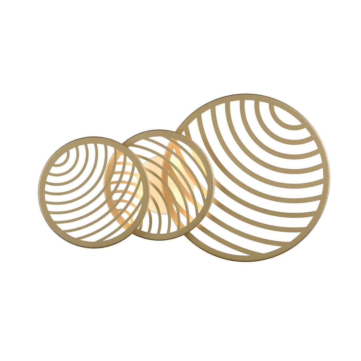 Collage 3 Ring LED Semi-Flush Ceiling Light 40W 3000K - Gold