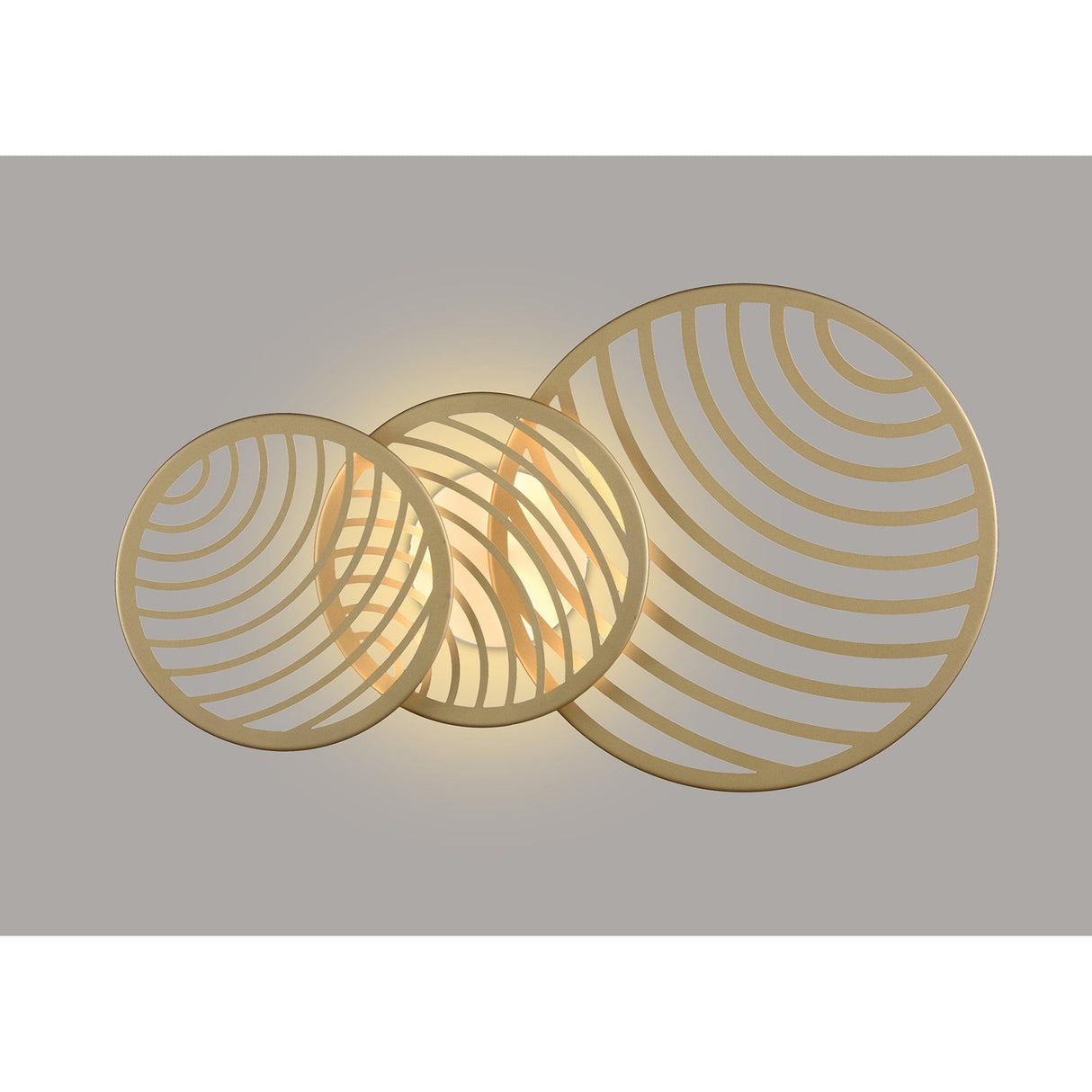 Collage 3 Ring LED Semi-Flush Ceiling Light 40W 3000K - Gold