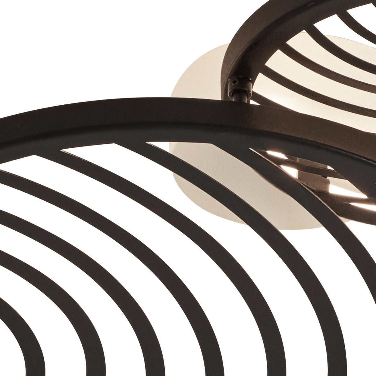 Collage 2 Ring LED Semi-Flush Ceiling Light 30W 3000K - Black