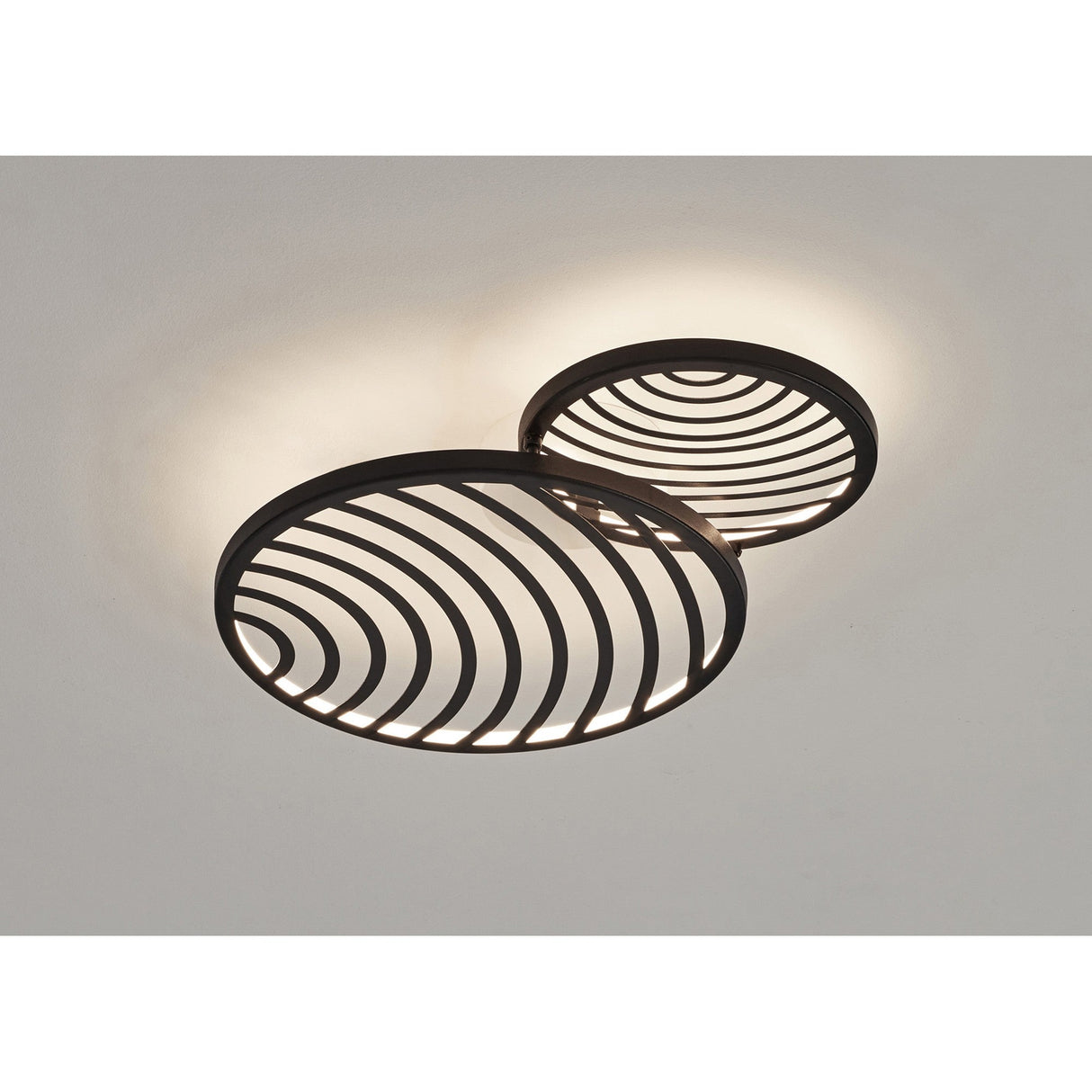 Collage 2 Ring LED Semi-Flush Ceiling Light 30W 3000K - Black