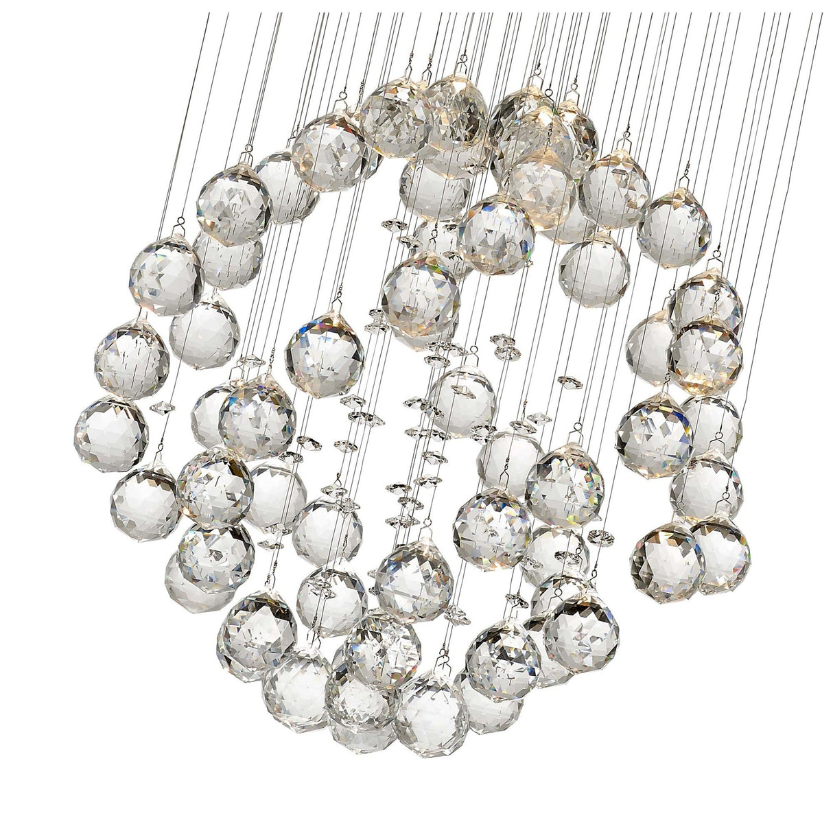 Colorado 4 Light Sphere Crystal Cluster Pendant Light - Polished Chrome