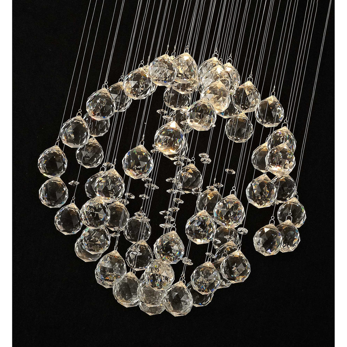 Colorado 4 Light Sphere Crystal Cluster Pendant Light - Polished Chrome