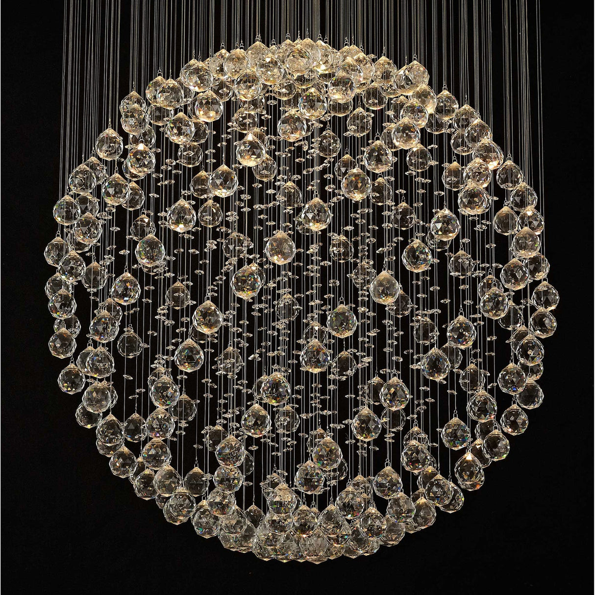 Colorado 13 Light Sphere Crystal Cluster Pendant Light - Polished Chrome