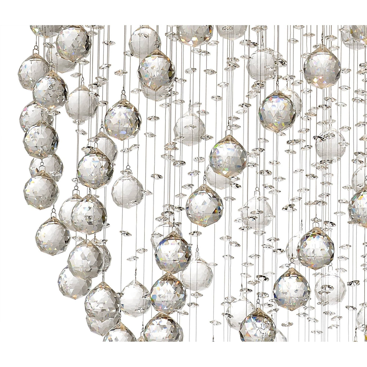 Colorado 13 Light Sphere Crystal Cluster Pendant Light - Polished Chrome