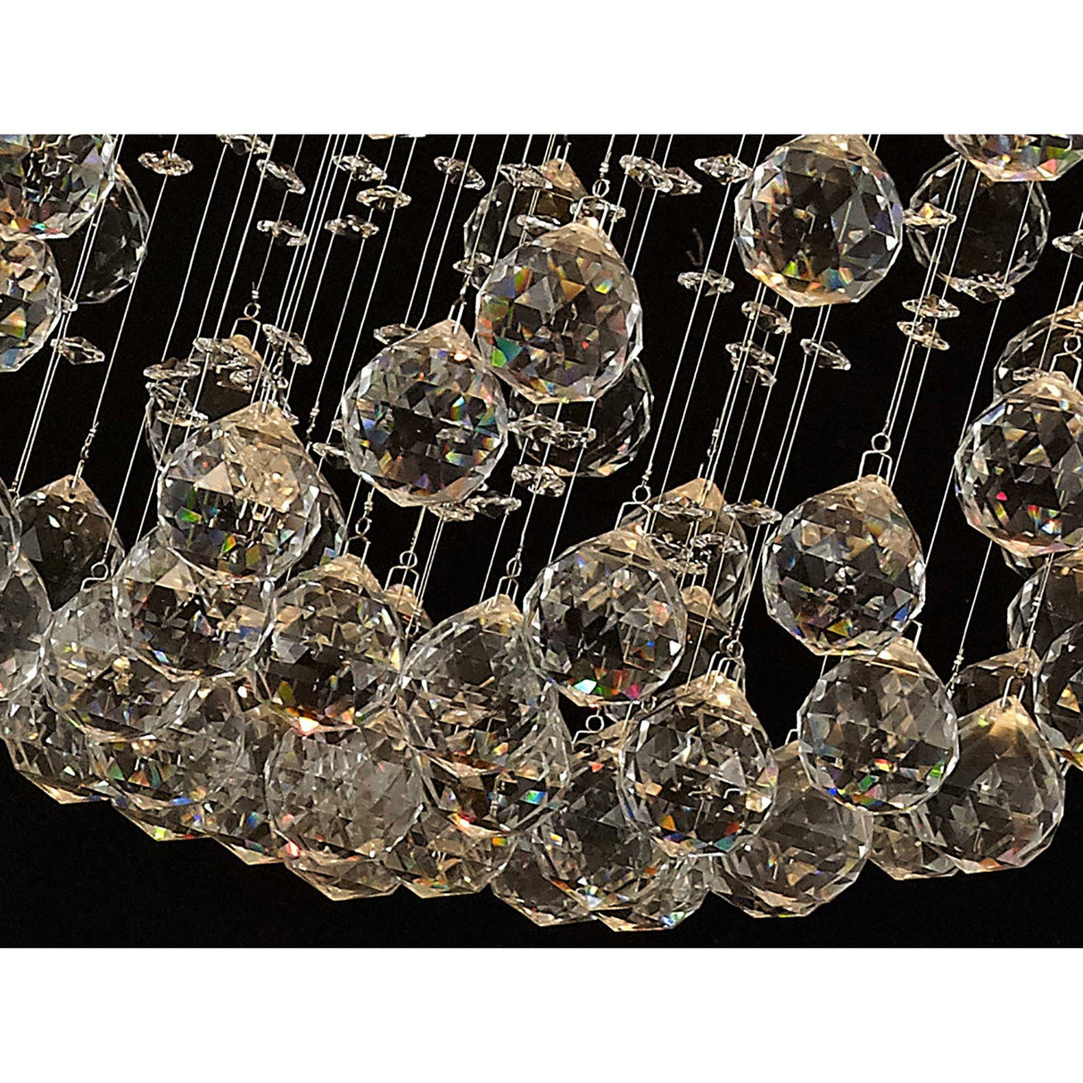 Colorado 13 Light Sphere Crystal Cluster Pendant Light - Polished Chrome