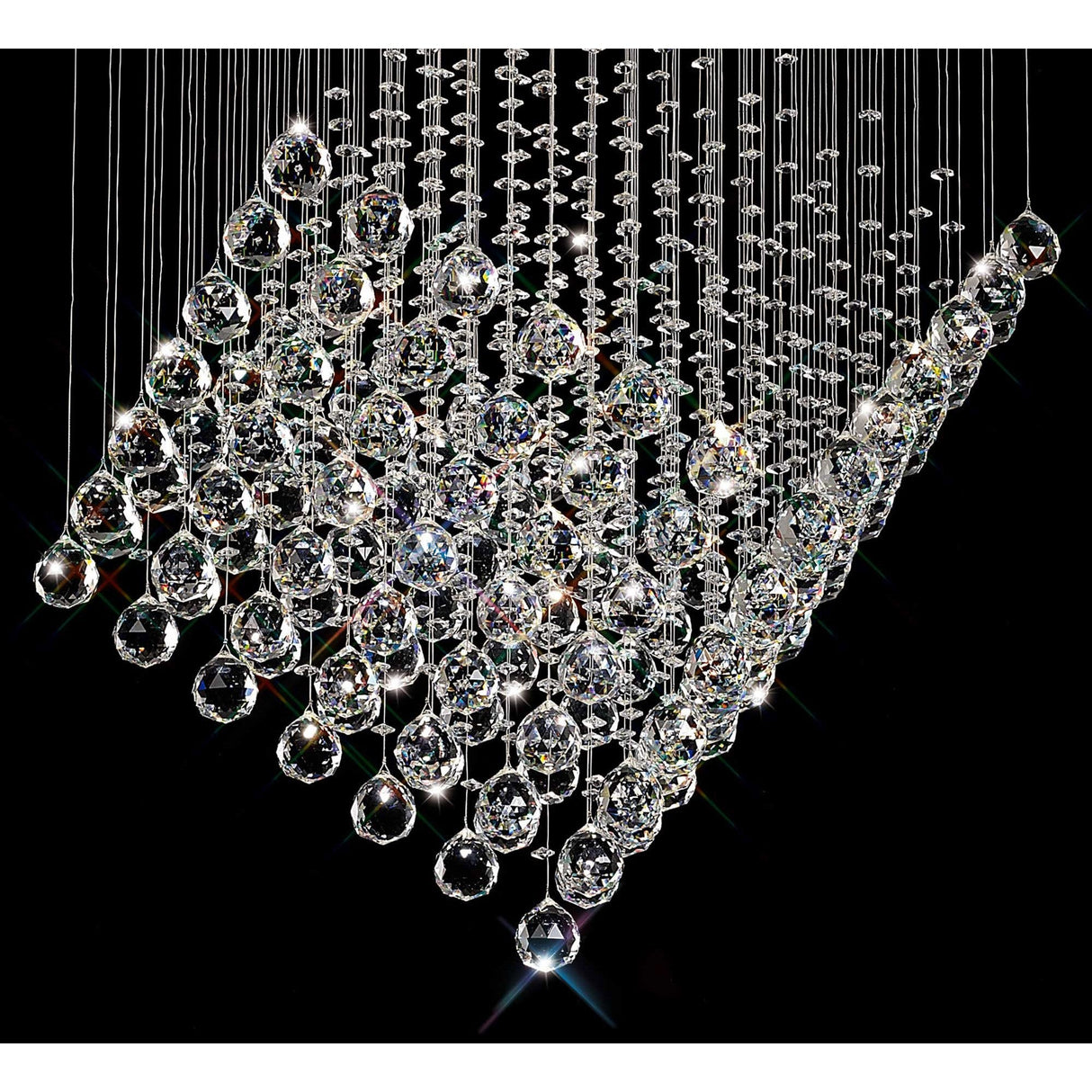 Colorado 7 Light Diamond Crystal Cluster Pendant Light - Polished Chrome