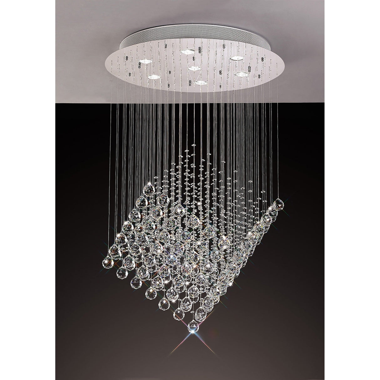 Colorado 7 Light Diamond Crystal Cluster Pendant Light - Polished Chrome
